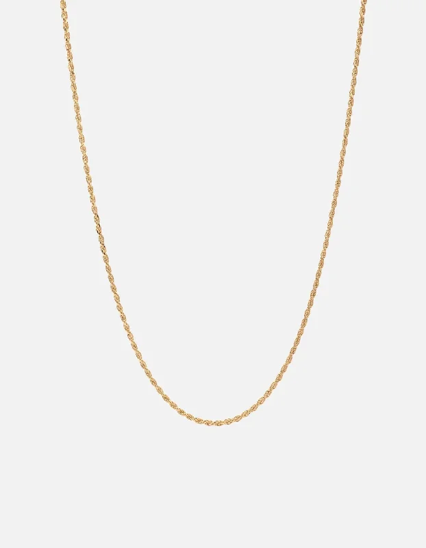 Savanna grass necklace-1.8mm Rope Chain Necklace, Gold Vermeil