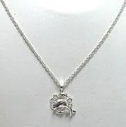 Scratched finish necklace-Silver Necklace Chain with Dolphin Pendant D85012-