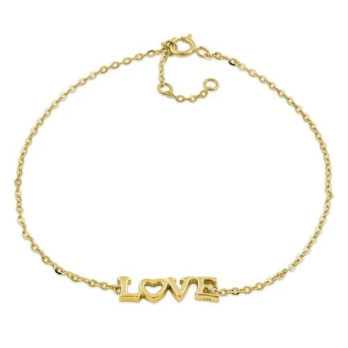 Apex charm bracelet-Solid 14K Yellow Gold Love Bracelet