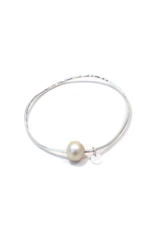 Shattered gem bracelet-Ti Leaf Bangle - South Seas Pearl