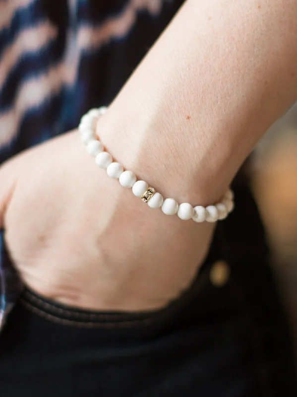 Tartan weave bracelet-Sparkle Bracelet - Howlite