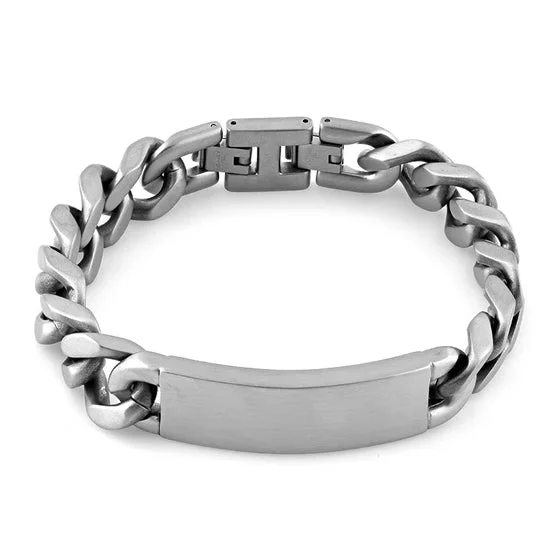 Nailed design bracelet-Stainless Steel ID Reptile Curb Link Bracelet