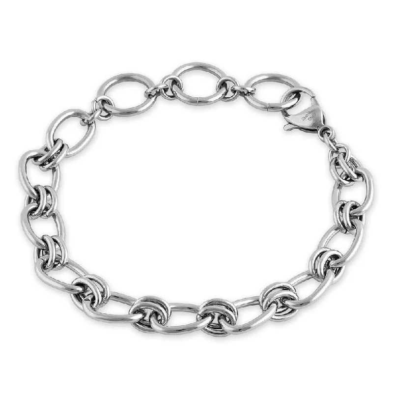 Triple knot bracelet-Stainless Steel Oval Link Bracelet