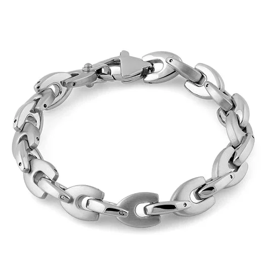 Ragged rim bracelet-Stainless Steel U Link Bracelet