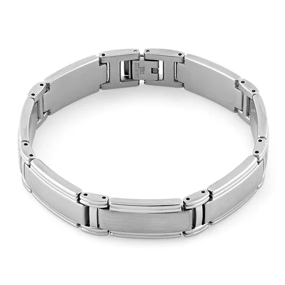 Smelted alloy bracelet-Stainless Steel Wide Link Bracelet