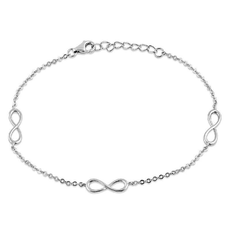 Secret glyph bracelet-Sterling Silver Triple Infinity Bracelet