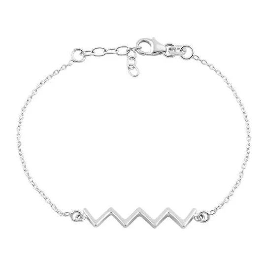 Poppy bloom bracelet-Sterling Silver ZigZag Bracelet