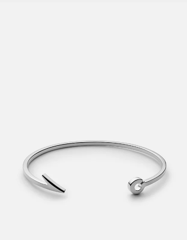 Creeper vine bracelet-Thin Fish Hook Cuff, Sterling Silver