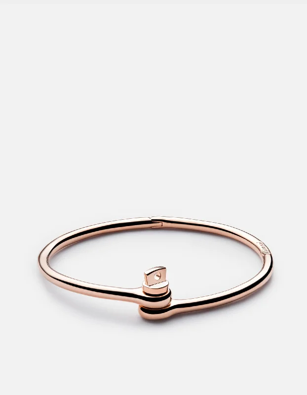 Nickel band bracelet-Thin Reeve Cuff, Rose