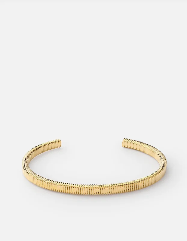 Flex hinge bracelet-Thread Cuff, 14k Gold