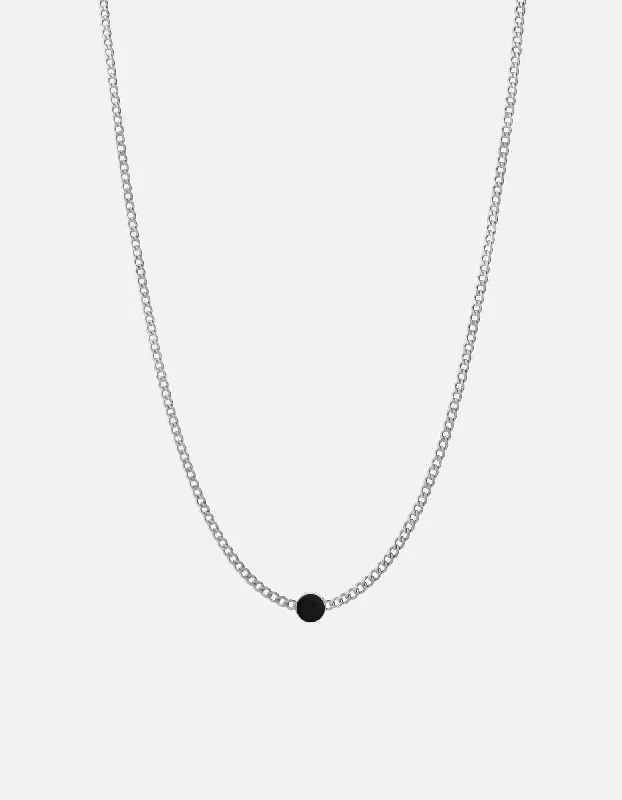 Dotted finish necklace-Volcan Type Chain Necklace, Sterling Silver