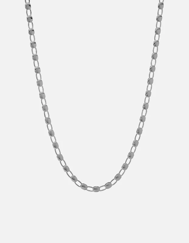 Slim bezel necklace-Ward Chain Necklace, Sterling Silver