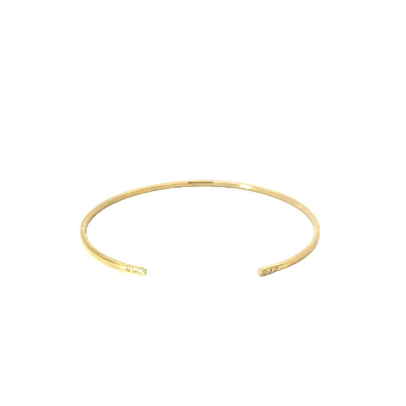 Embossed design bracelet-Yellow Gold Diamond Open Bangle Bracelet