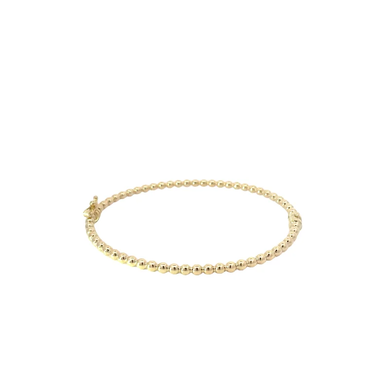 Crystal vein bracelet-Yellow Gold Polished Ball Bangle Bracelet