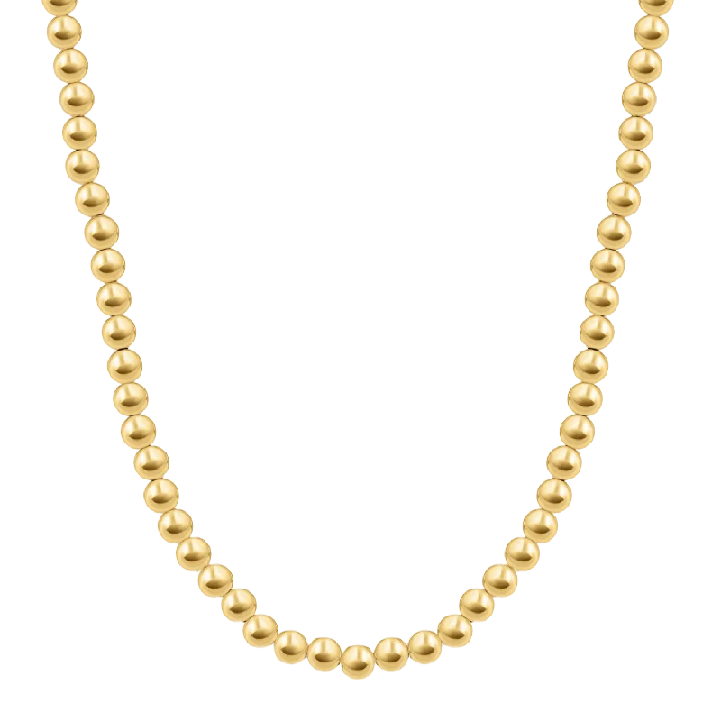 Shining spark necklace-6mm Gold Bead Ball Necklace