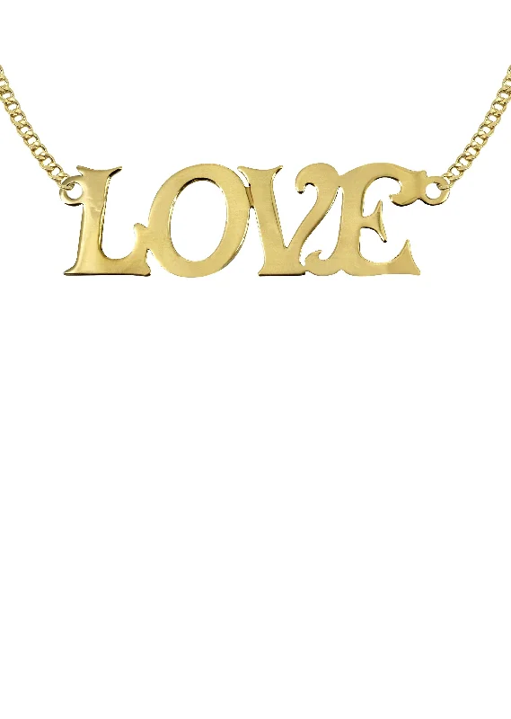 Secret glyph necklace-14K Gold  Love Name Plate Necklace | Style #36