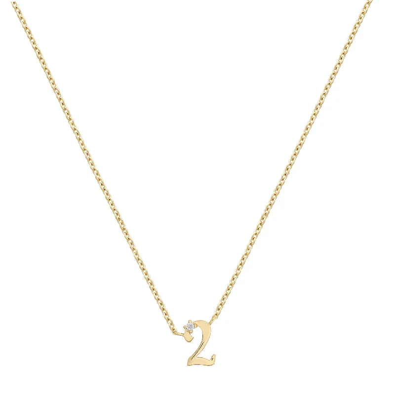 Twisting vine necklace-Petite 2 Numeral Necklace