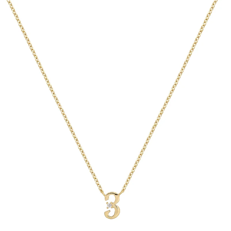 Jade point necklace-Petite 3 Numeral Necklace