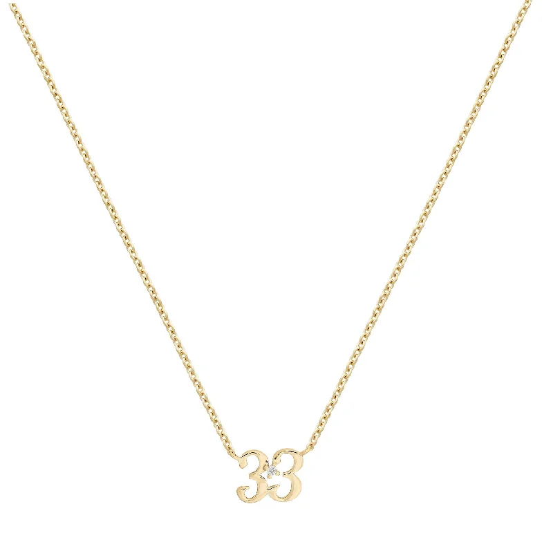 Slim bezel necklace-Petite 33 Numeral Necklace