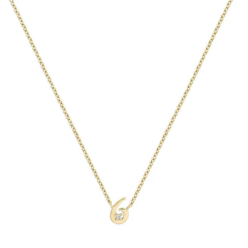 Gritty finish necklace-Petite 6 Numeral Necklace