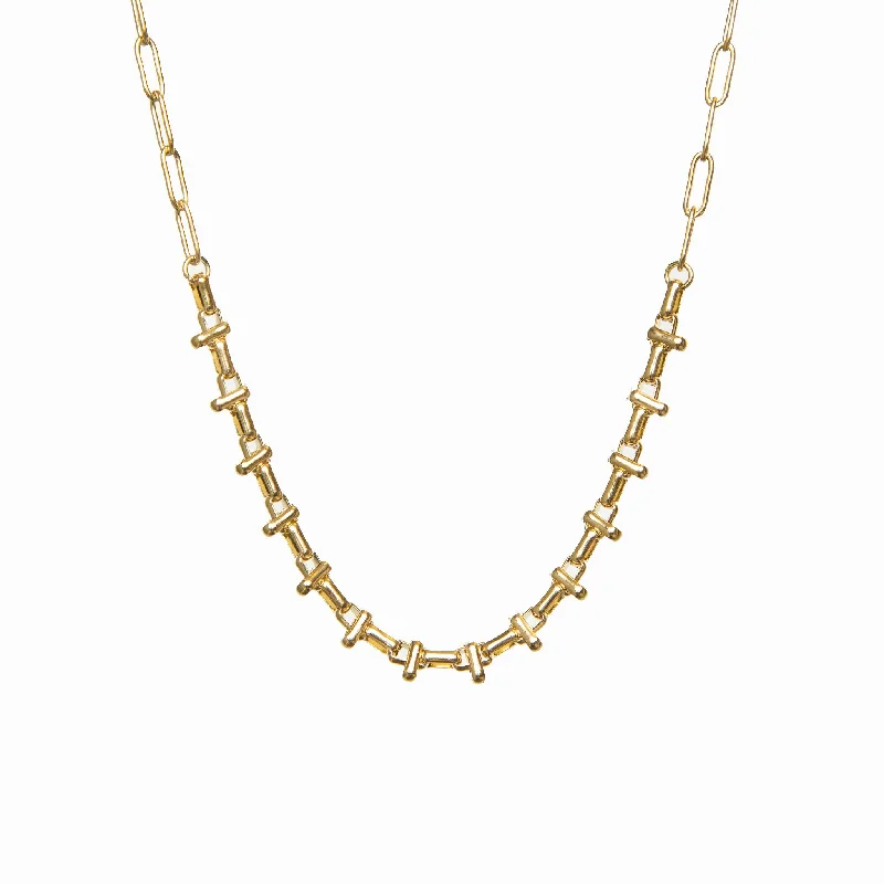 Blended grain necklace-Cairo Choker Necklace - Gold