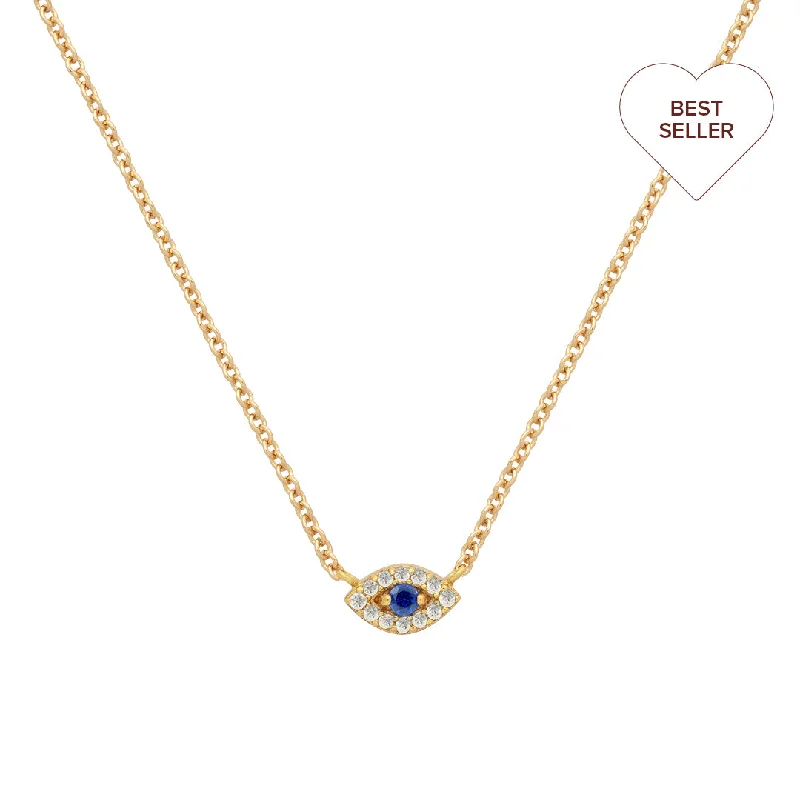 Polished gem necklace-Pavé Evil Eye Necklace