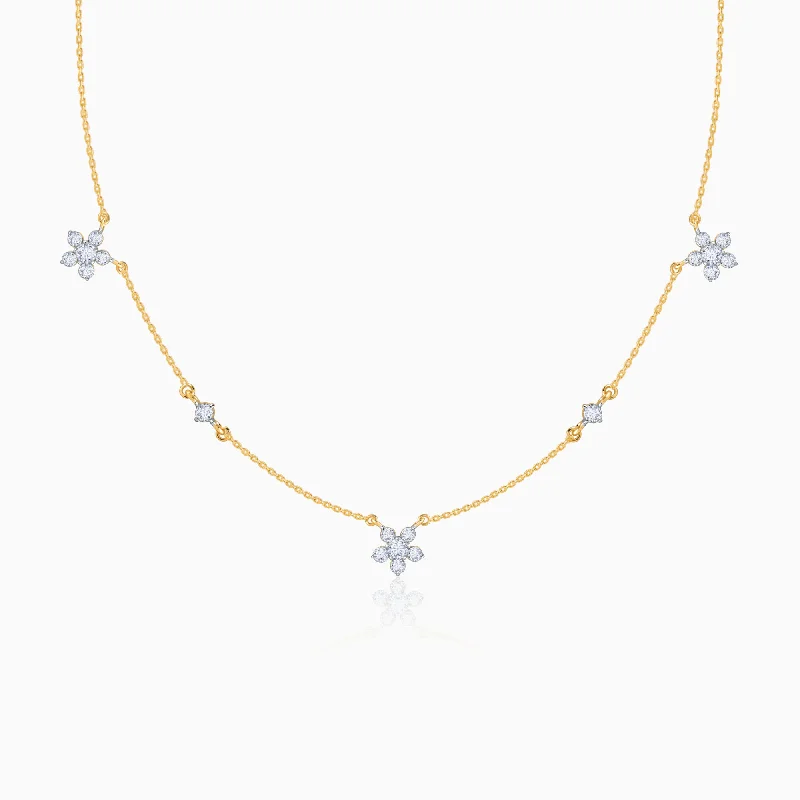 Cloudy quartz necklace-Gold Novae Diamond Necklace