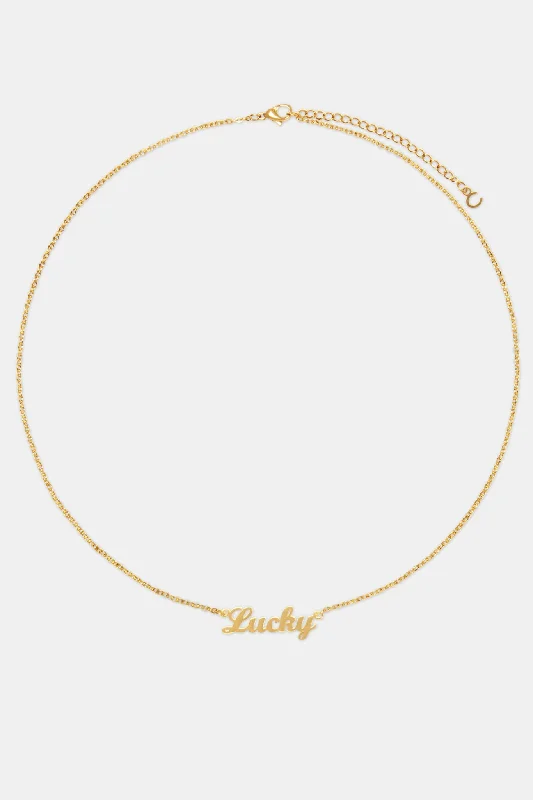 Triple knot necklace-Gold Plated Polished Lucky Necklace