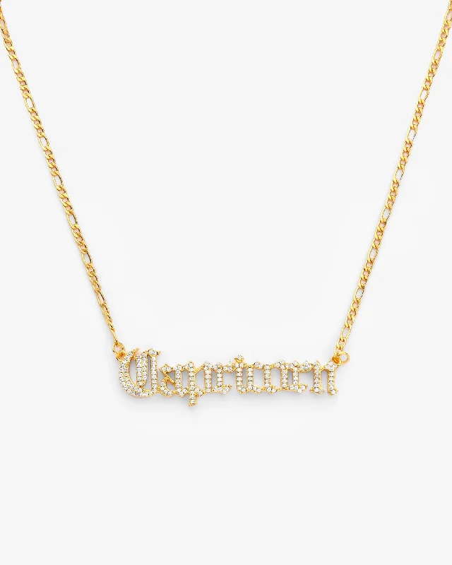 Reed wrap necklace-Iced Capricorn Zodiac Necklace - Gold