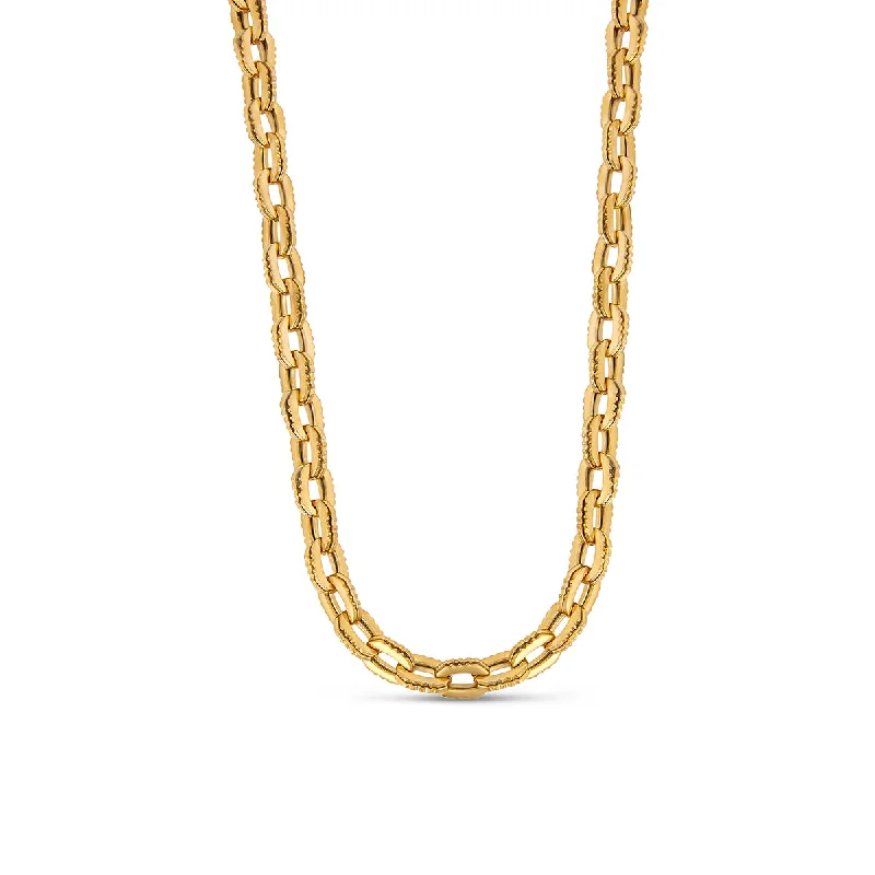 Oat stem necklace-Camden Chunky Link Necklace - Gold