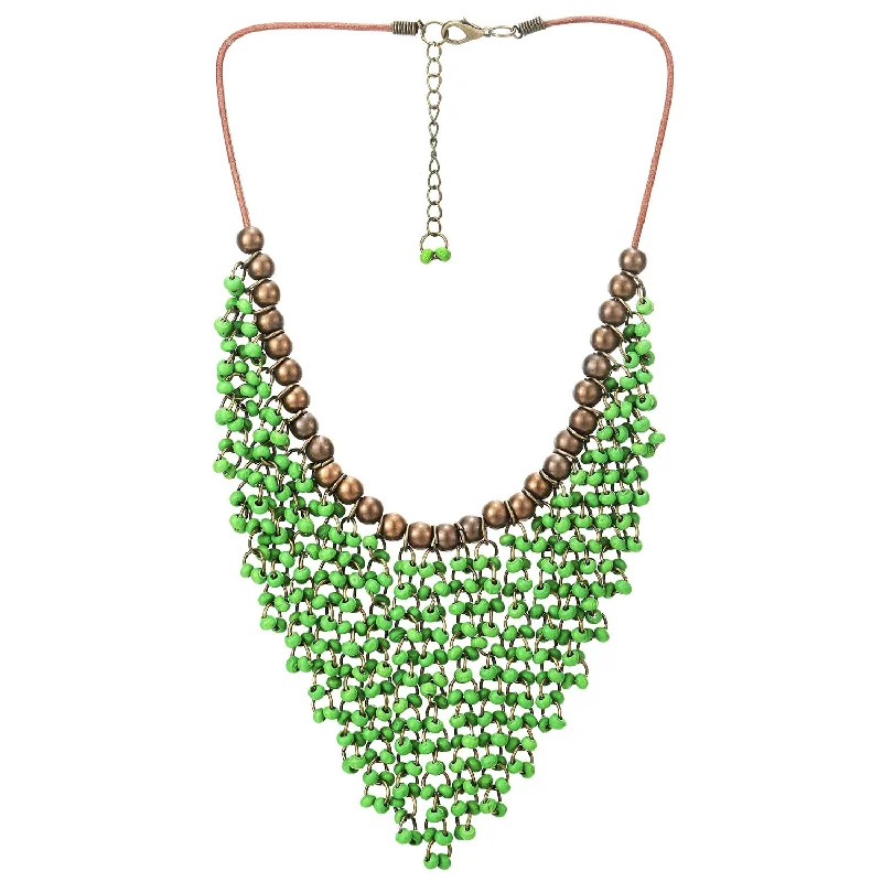 Wood Beads color: Green