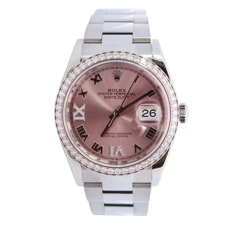 Hazy dawn necklace-Rolex Datejust 36mm Pink Dial Watch Ref# 126284