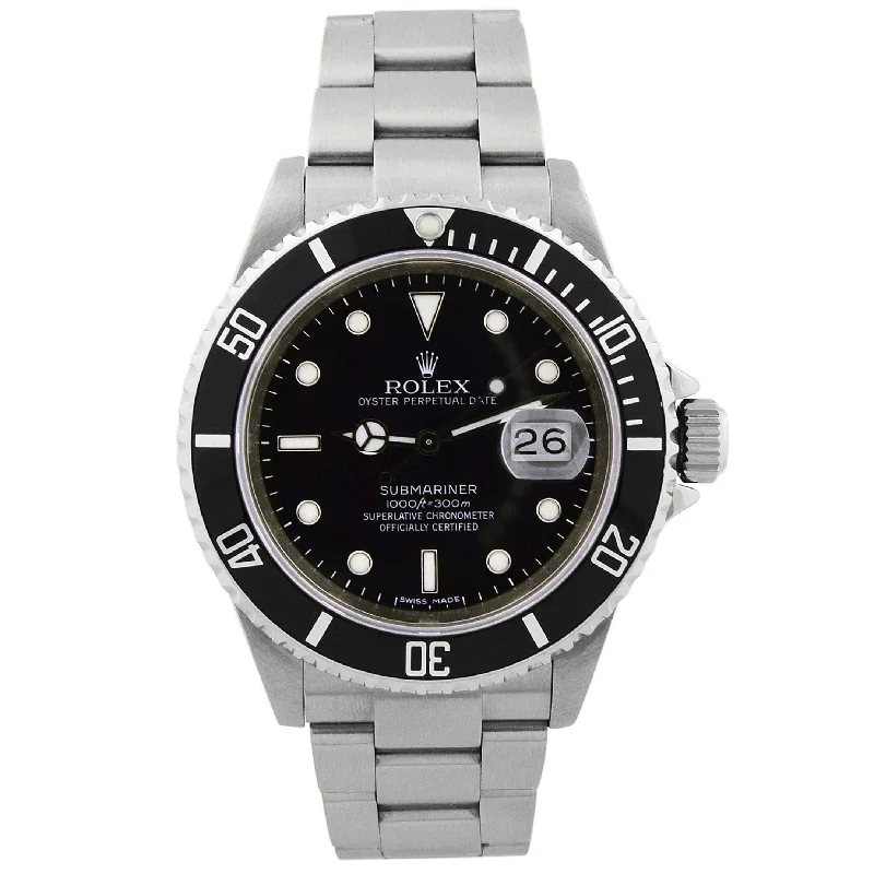 Grooved rim necklace-Rolex Submariner 40mm Black Dial Watch Ref# 16610