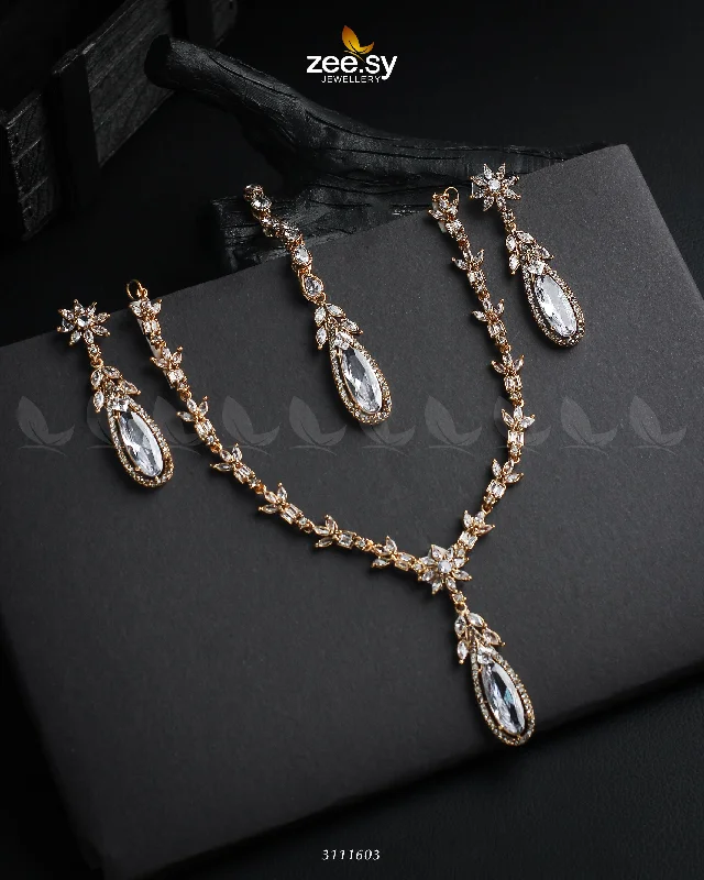 Twin gem necklace-Saba Qamar Necklace Sets