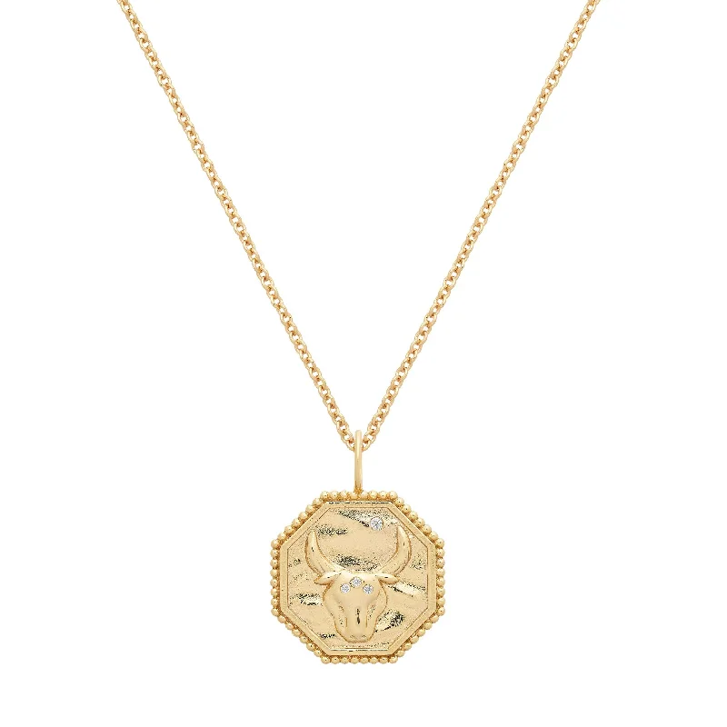 Cracked rind necklace-Taurus Zodiac Necklace