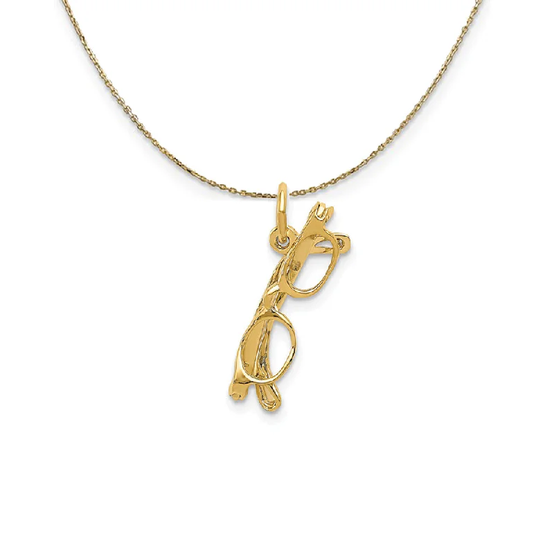 Creek stone necklace-14k Yellow Gold 3D Glasses Necklace