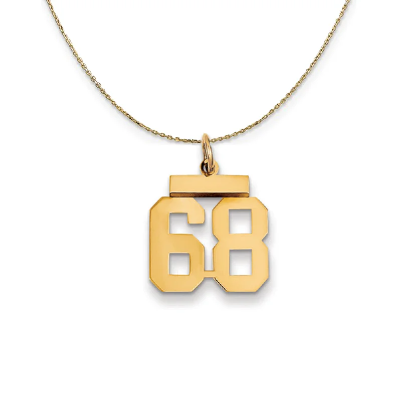 Smooth stone necklace-14k Yellow Gold, Athletic, Sm Polished Number 68 Necklace