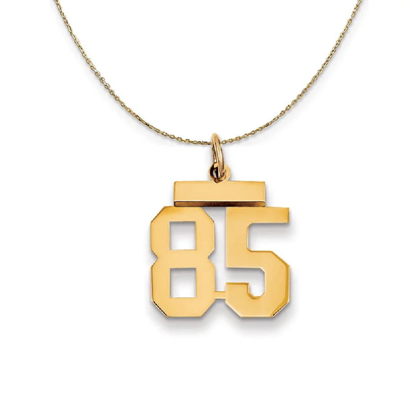 Secret glyph necklace-14k Yellow Gold, Athletic, Sm Polished Number 85 Necklace