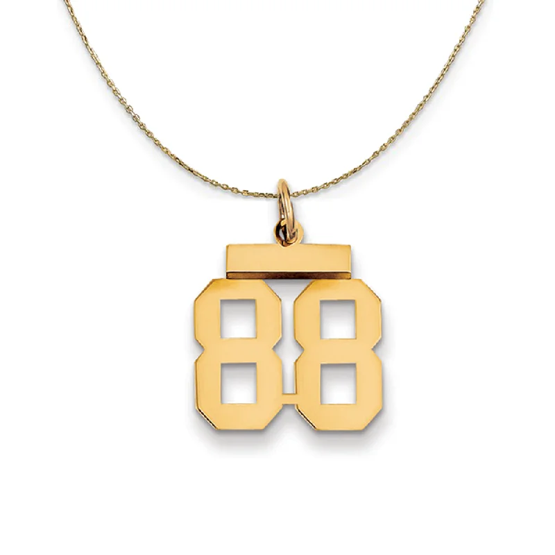 14k Yellow Gold, Athletic, Sm Polished Number 88 Necklace