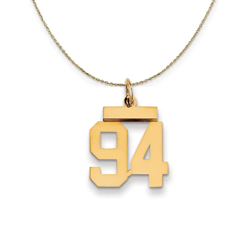 14k Yellow Gold, Athletic, Sm Polished Number 94 Necklace