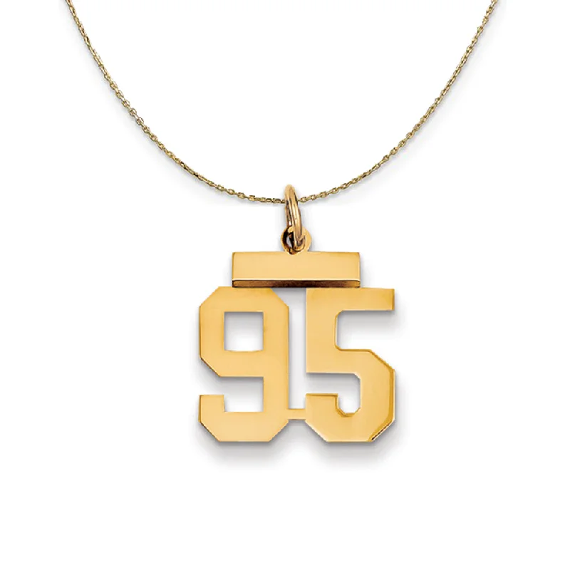 14k Yellow Gold, Athletic, Sm Polished Number 95 Necklace