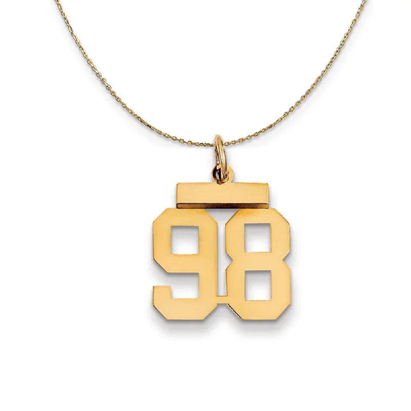 Bunched stone necklace-14k Yellow Gold, Athletic, Sm Polished Number 98 Necklace