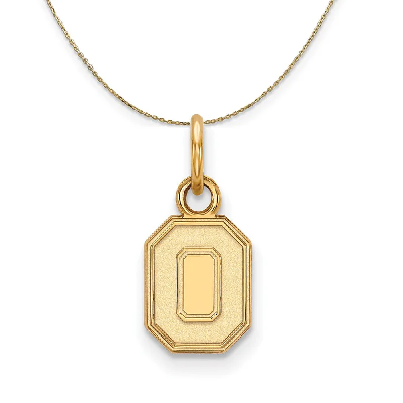 Ethnic braid necklace-14k Yellow Gold Ohio State X-Small 'O' Logo Necklace