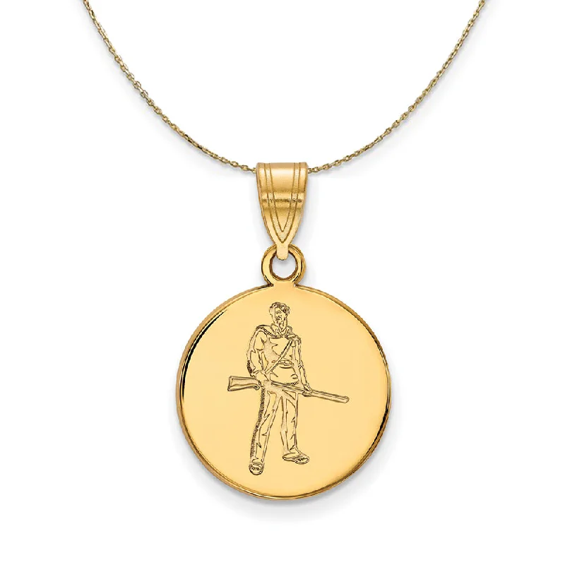 Border gem necklace-14k Yellow Gold West Virginia U. Medium Disc Necklace