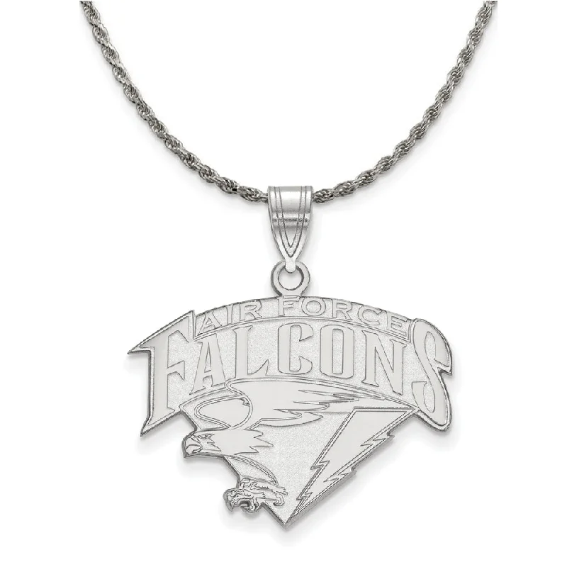 Flex hinge necklace-Sterling Silver Air Force Academy Large Pendant Necklace