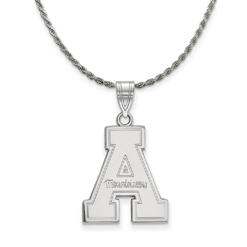 Sterling Silver Appalachian State Large 'A' Necklace