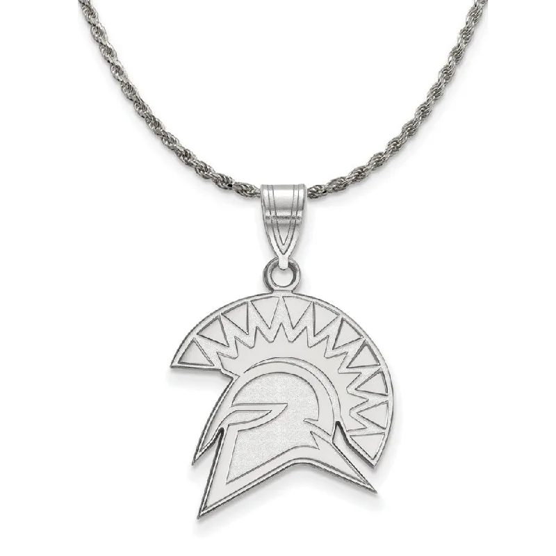 Sterling Silver San Jose State Large Logo Pendant Necklace