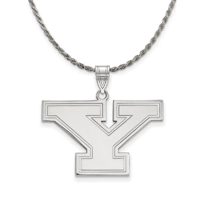 Pine bark necklace-Sterling Silver Youngstown State Large Initial Y Necklace