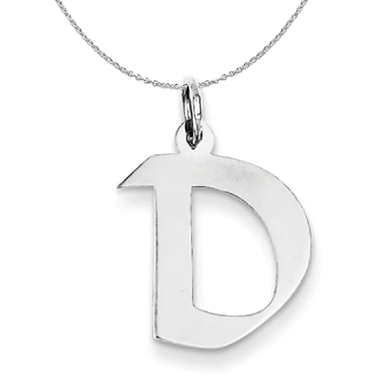 Flint speck necklace-Silver Karlie Collection Artisan Block Initial Charm Letter D Necklace