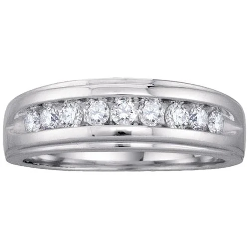 Sealed stone ring-1/2 CTW Diamond Wedding Ring in 14KT White Gold